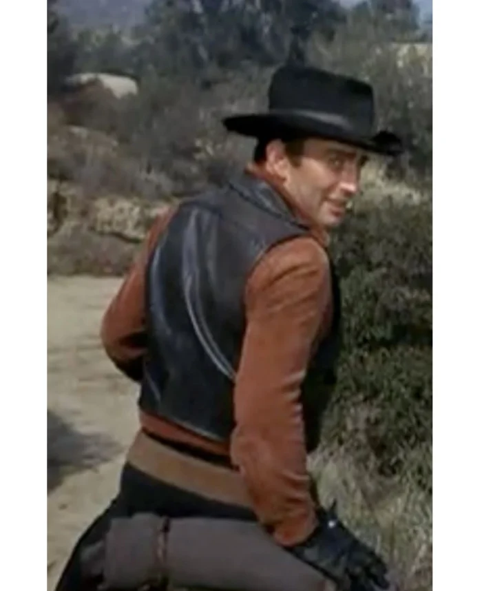 The Virginian James Drury Cowboy Leather Vest