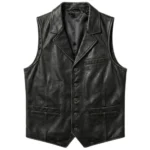 1923 Brian Geraghty Black Leather Vest
