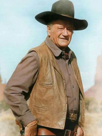 John Wayne Distressed Brown Leather Vest