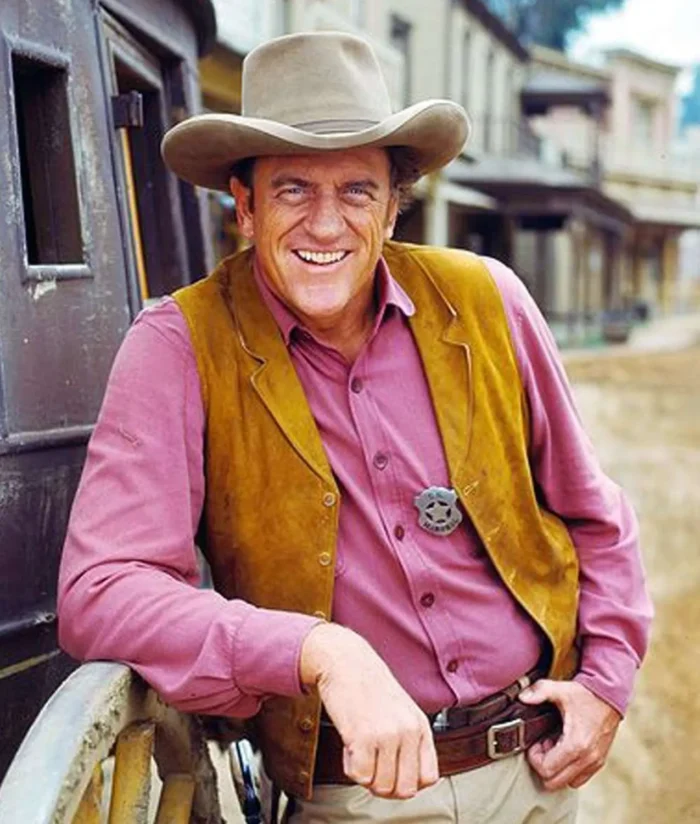 James Arness Gunsmoke Brown Suede Vest
