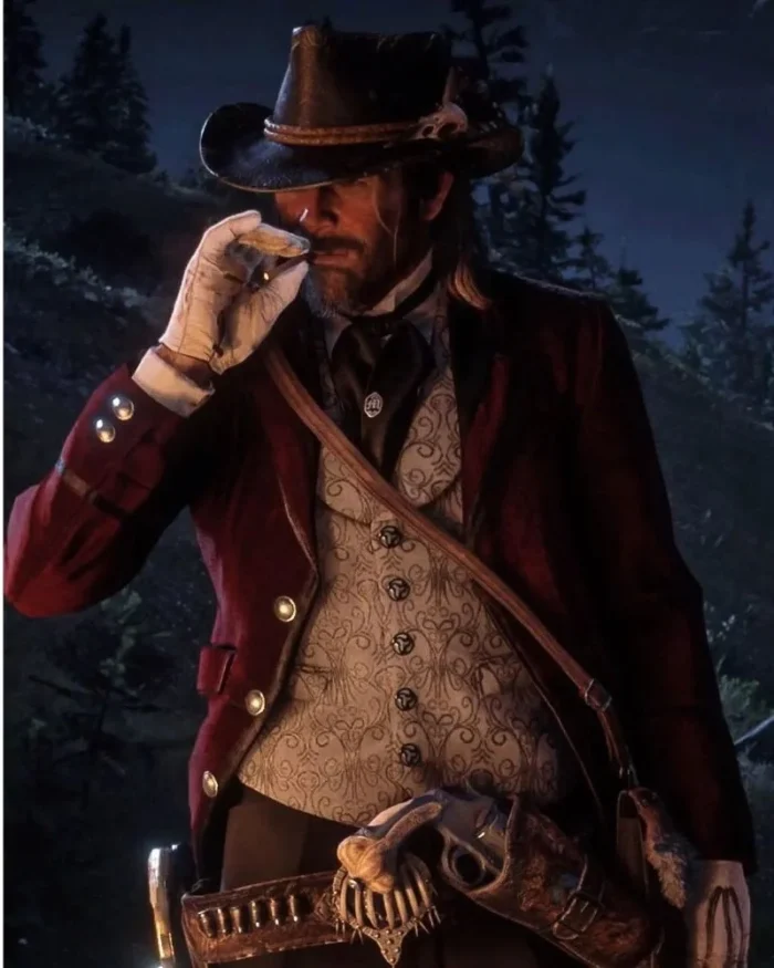 RDR 2 Arthur Maroon Wool Blazer Coat