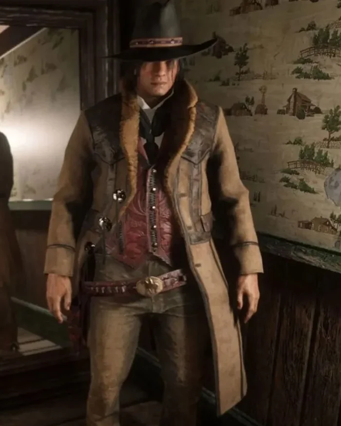 RDR 2 Montana Brown Shearling Coat