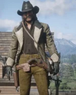 RDR2 Cougar Cutaway Green Leather Coat