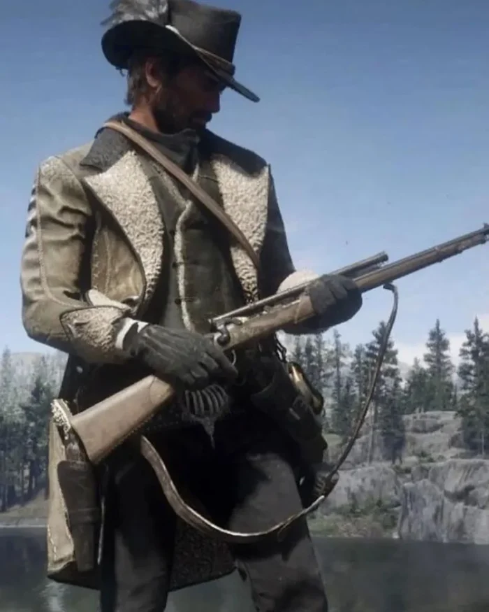 RDR2 Cougar Cutaway Green Leather Coat