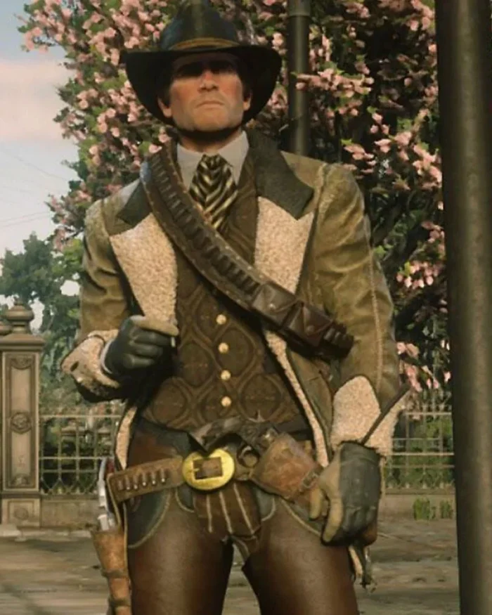 RDR2 Cougar Cutaway Green Leather Coat