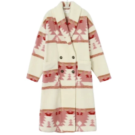 Yellowstone S05 Beth Dutton Pink Printed Coat