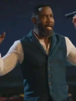 Hostile Takeover Michael Jai White Blue Wool Vest