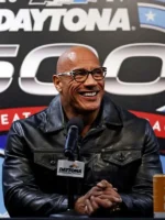 Dwayne Johnson Daytona 500 Black Leather Jacket