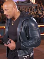 Dwayne Johnson The Titan Games Black Leather Jacket