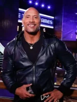 Dwayne Johnson The Titan Games Black Leather Jacket