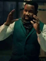 Hostile Takeover Michael Jai White Blue Wool Vest