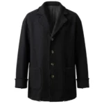 Isaac American Primeval Black Wool Coat