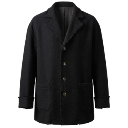 Isaac American Primeval Black Wool Coat