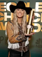 Lainey Wilson People’s Choice Awards Brown Leather Jacket