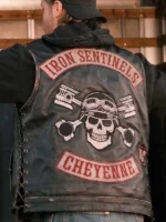 Luke Grimes Marshals Black Leather Vest