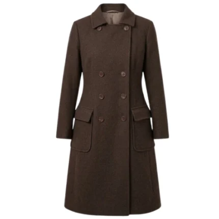 Sara Rowell American Primeval Brown Wool Coat