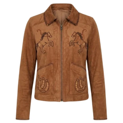 Courtney Steeves Brown Suede Leather Jacket