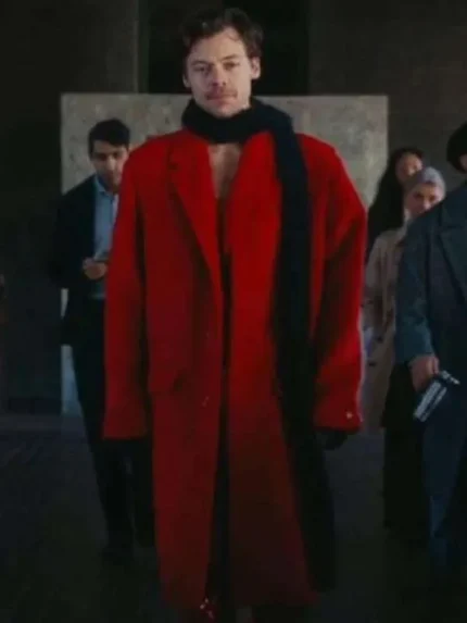 As It Was Harry Styles Red Wool Coat