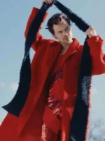 As It Was Harry Styles Red Wool Coat