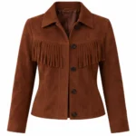 Ransom Canyon S02 Minka Kelly Brown Fringe Jacket