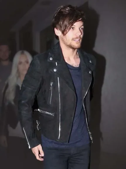 Louis Tomlinson Black Suede Leather Jacket
