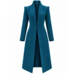 Westworld S04 Evan Rachel Wood Blue Wool Coat