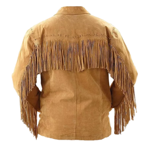Western Suede Style Cowboy Brown Leather Jacket