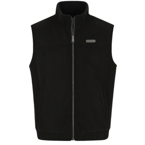 Classic Western Wool Style Black Cowboy Vest