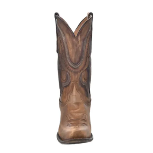 leather brown cowboy boots