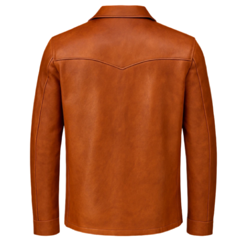 brown leather jacket