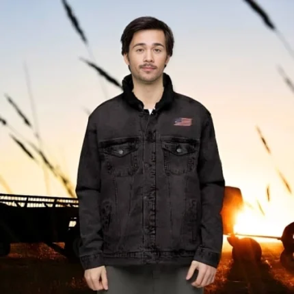 black American flag jacket