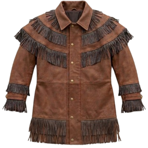 RDR2 Riggs Brown Suede Fringe Coat